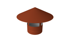 Дымник на трубу круглый d160 0,5 Satin с пленкой RAL 8004 терракота