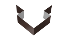 Угол внешний симметричный фибросайдинга Grand Line 0,5 Satin с пленкой RAL 8017 шоколад (2м)