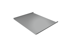 Фальц двойной стоячий Grand Line 0,45 PE с пленкой на замках RAL 9006 бело-алюминиевый