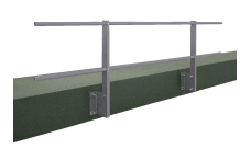 Ограждение кровельное для парапета с боковым креплением (2,0х0,6) RAL 7004 сигнальный серый