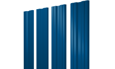 Штакетник Твин с прямым резом Grand Line 0,5 Сатин RAL 5005 сигнальный синий