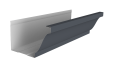 Желоб прямоугольный Vortex Lite 130мм 2м PE RAL 7024 мокрый асфальт