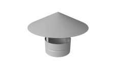 Дымник на трубу круглый d250 0,5 Satin с пленкой RAL 9003 сигнальный белый