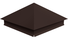 Колпак на столб 390х390мм с отливом 0,5 Satin с пленкой RAL 8017 шоколад