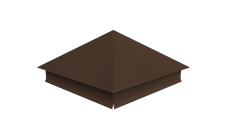 Колпак на столб 390х390мм с отливом 0,5 Satin с пленкой RAL 8017 шоколад