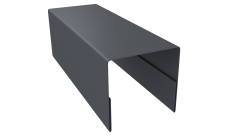 Планка П-образная заборная 20 Grand Line 0,45 Drap ТХ двухсторонний RAL 7024 мокрый асфальт (2м)