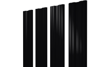 Штакетник Twin с прямым резом Grand Line 0,5 Satin Matt TX RAL 9005 черный