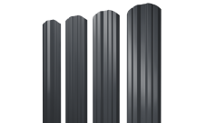 Штакетник Твин фигурный Grand Line 0,45 Драп ТвинColor RAL 7024 мокрый асфальт