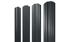 Штакетник Твин фигурный Grand Line 0,5 Сатин RAL 7016 антрацитово-серый