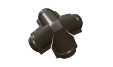 Четверник конька полукруглого 0,5 Satin Matt с пленкой RR 32 темно-коричневый