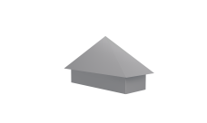 Колпак на полустолб для С20 0,45 PE с пленкой RAL 9006 бело-алюминиевый