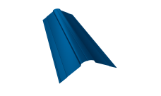 Планка конька фигурного 100x100 0,5 Satin с пленкой RAL 5005 сигнальный синий (2м)