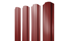 Штакетник Прямоугольный фигурный Grand Line 0,45 PE RAL 3011 коричнево-красный