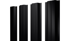 Штакетник П-образный A с прямым резом Grand Line 0,4 PE-Matt-Double RAL 9005 черный