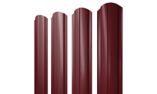 Штакетник Полукруглый Slim фигурный Grand Line 0,45 PE RAL 3005 красное вино
