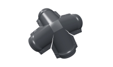 Четверник конька полукруглого 0,45 PE с пленкой RAL 7024 мокрый асфальт