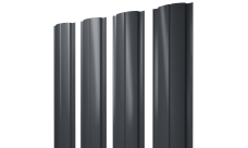 Штакетник Полукруглый Slim с прямым резом Grand Line 0,5 Atlas X RAL 7024 мокрый асфальт