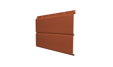Софит ЭкоБрус 0,345 Grand Line с перфорацией 0,5 Satin с пленкой RAL 8004 терракота