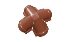 Четверник конька малого полукруглого 0,5 Satin с пленкой RAL 8004 терракота