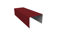 Крышка для забора из сайдинга (Квадро брус, Корабельная Доска, ЭкоБрус new) 0,45 PE RAL 3005 красное вино (2,5м)