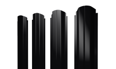 Штакетник П-образный A фигурный Grand Line 0,5 Velur X RAL 9005 черный