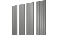 Штакетник Твин с прямым резом Grand Line 0,5 Сатин RAL 9006 бело-алюминиевый