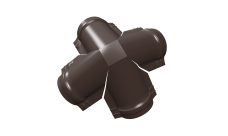 Четверник конька полукруглого 0,5 Rooftop Бархат с пленкой RAL 8017 шоколад