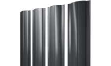 Штакетник Круглый с прямым резом 0,45 PE RAL 7024 мокрый асфальт