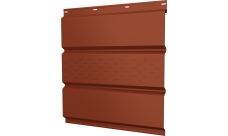 Софит металлический Классик v01 Grand Line центральная перфорация 0,45 Drap TX с пленкой RAL 8004 терракота