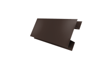 Планка H-образная стыковочная сложная Grand Line 0,45 ПЭ двухсторонний с пленкой RAL 8017 шоколад (2м)