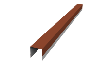 Планка вертикальная обратная для горизонтального монтажа штакетника Grand Line 0,45 PE RAL 8004 терракота (2,5м)