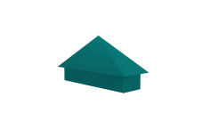 Колпак на полустолб для С8,С10 0,45 PE с пленкой RAL 5021 водная синь