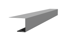 Планка завершающая фальц 0,45 PE с пленкой RAL 9006 бело-алюминиевый (2м)