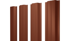 Штакетник П-образный A с прямым резом Grand Line 0,45 Drap TX RAL 8004 терракота