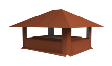 Дымник на трубу 520х390мм 0,45 PE с пленкой RAL 8004 терракота