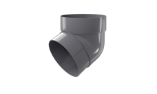 Колено трубы 67 град. ПВХ Grand Line графит (RAL 7024)