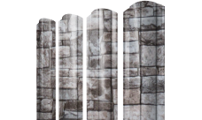 Штакетник Круглый фигурный Grand Line 0,45 Принт Элит Камень TwinColor