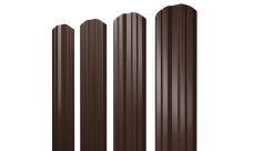 Штакетник Twin фигурный Grand Line 0,45 Drap TR RAL 8017 шоколад