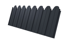 Профнастил C10B фигурный Grand Line 0,5 Rooftop Бархат RAL 7024 мокрый асфальт