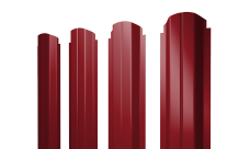 Штакетник П-образный A фигурный 0,45 PE RAL 3003 рубиново-красный