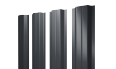 Штакетник П-образный A с прямым резом Grand Line 0,5 Rooftop Бархат RAL 7024 мокрый асфальт
