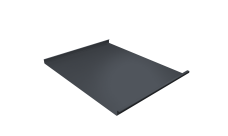 Фальц двойной стоячий Grand Line 0,45 Drap TX с пленкой на замках Drap TwinColor RAL 7024 мокрый асфальт