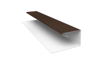 Планка П-образная завершающая сложная Корабельная Доска Grand Line 0,5 Satin с пленкой RAL 8017 шоколад (2м)
