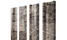 Штакетник М-образный A с прямым резом Grand Line 0,45 Принт Элит Королевский камень TwinColor