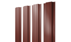 Штакетник Прямоугольный с прямым резом Grand Line 0,5 Satin RAL 3009 оксидно-красный