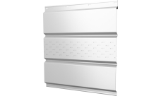 Софит металлический Классик v01 Grand Line центральная перфорация 0,4 PE с пленкой RAL 9003 сигнальный белый (3м)