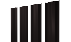 Штакетник М-образный B с прямым резом Grand Line 0,45 Drap ТХ RAL 9005 черный