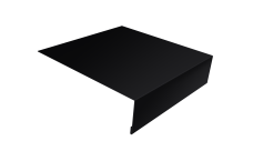 Планка лобовая/околооконная простая 190х50 0,45 Drap-double TX RAL 9005 черный (2м)