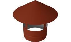 Дымник на трубу круглый d150 0,5 Satin Matt TX с пленкой RAL 8004 терракота