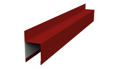 Планка опорная составная внешняя для забора жалюзи Palermo Grand Line 0,7 PE RAL 3011 коричнево-красный (3м)